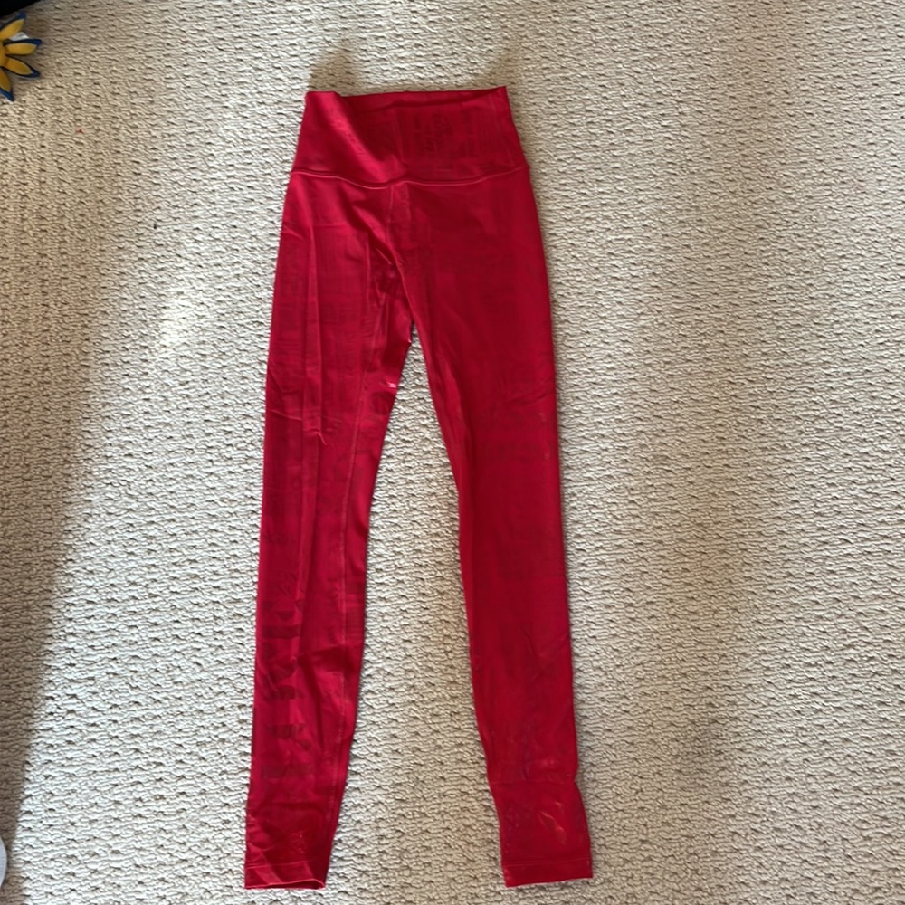 Red Lululemon Leggings size 2